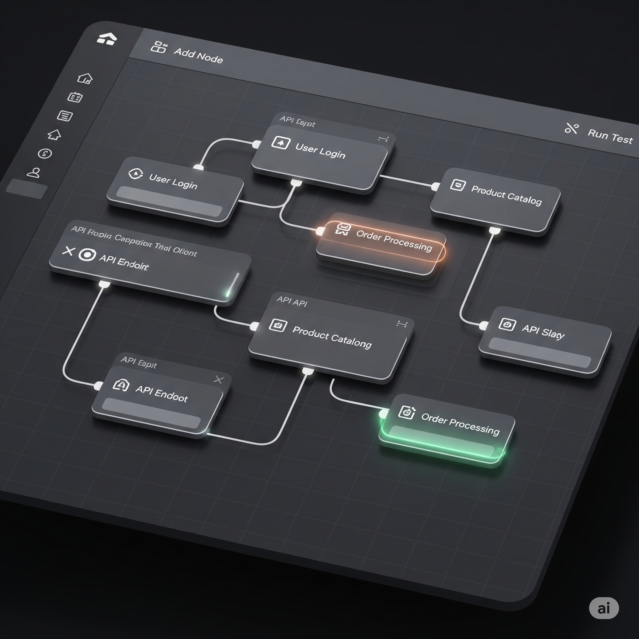 Developer using Exdrova's visual block interface to build a REST API with drag-and-drop logic blocks